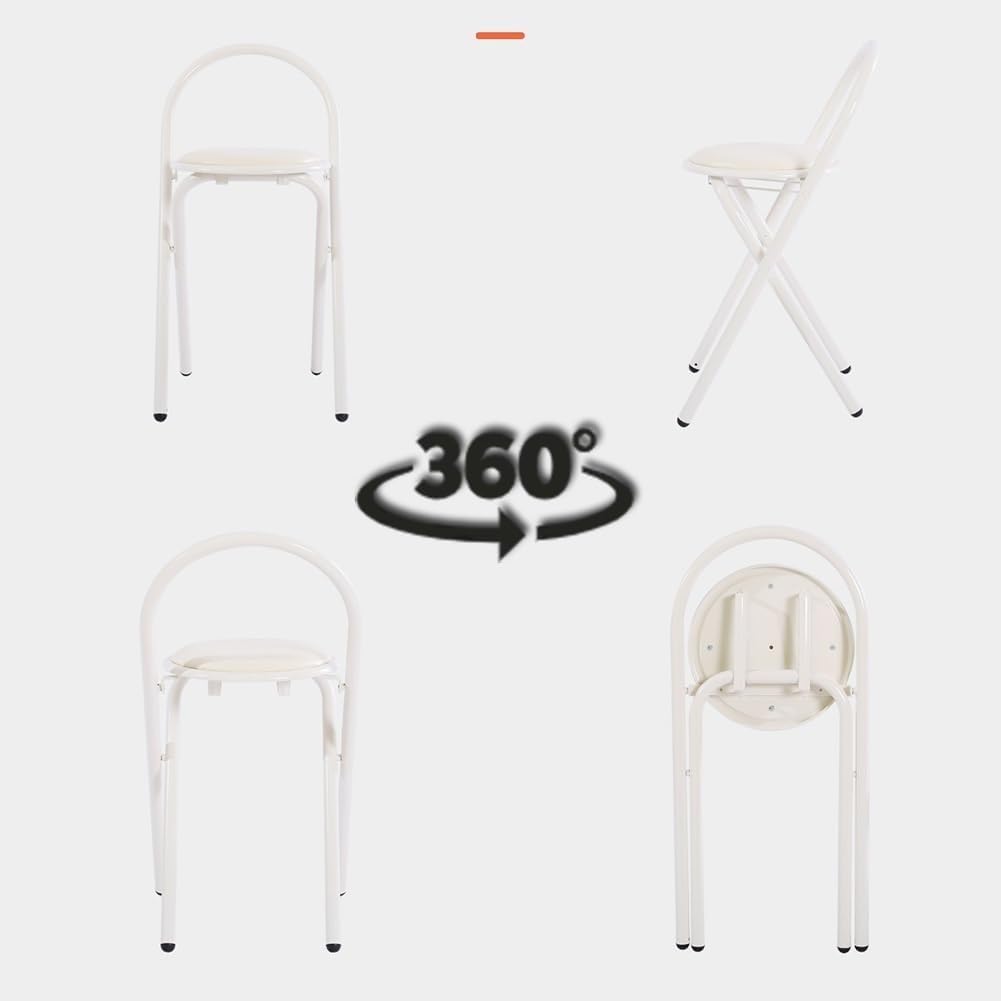 18in Padded Folding Stool with Backrest X924207