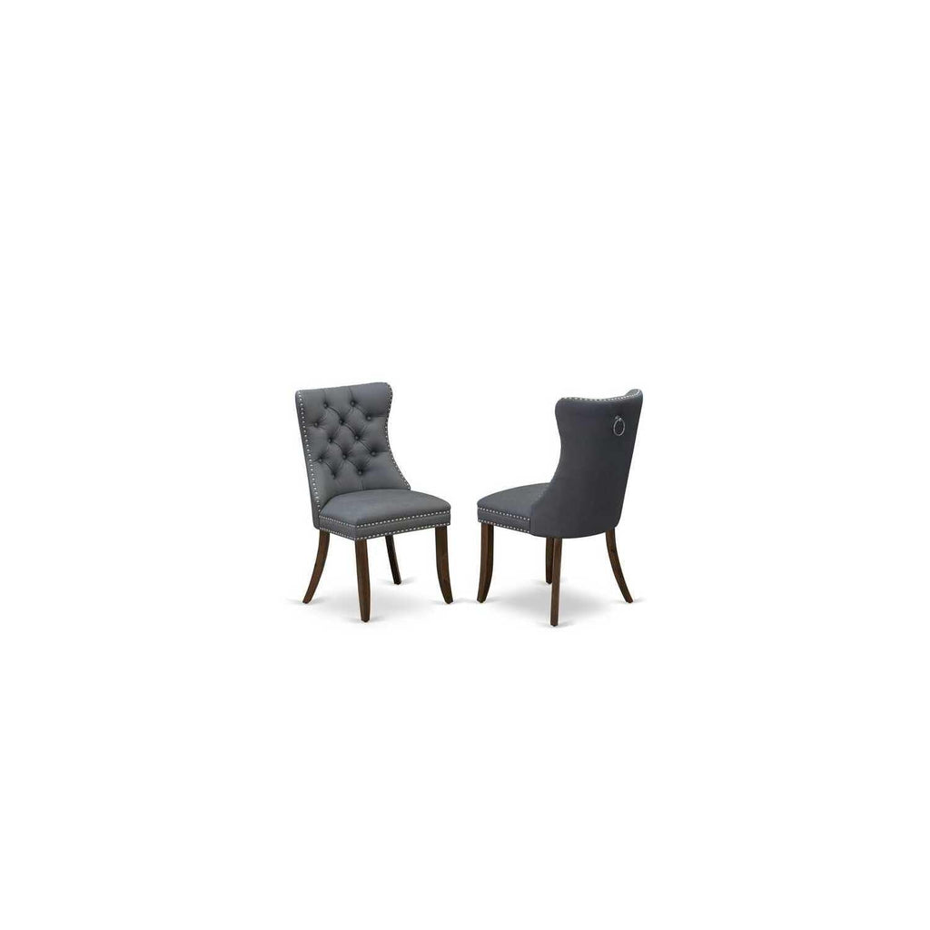 9 Piece Modern Dining Table Set with 8 Gray PU Leather Chairs Y957