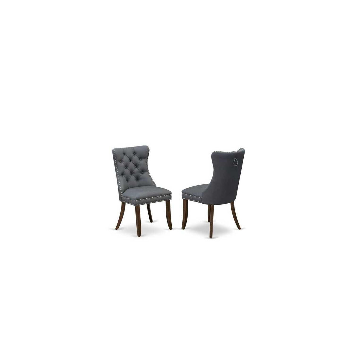 9 Piece Modern Dining Table Set with 8 Gray PU Leather Chairs Y957