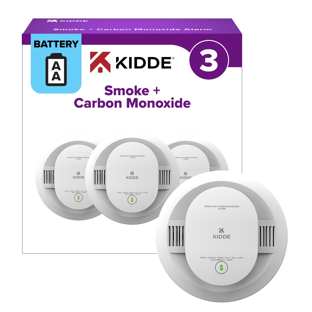 Smoke & Carbon Monoxide Detector, AA Battery-Powered, 3 Pack M7860