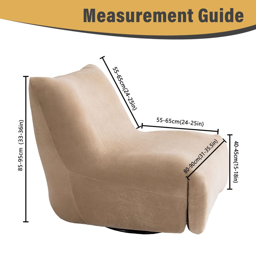Light Gray Velvet Oversized Recliner Chair Cover V64867