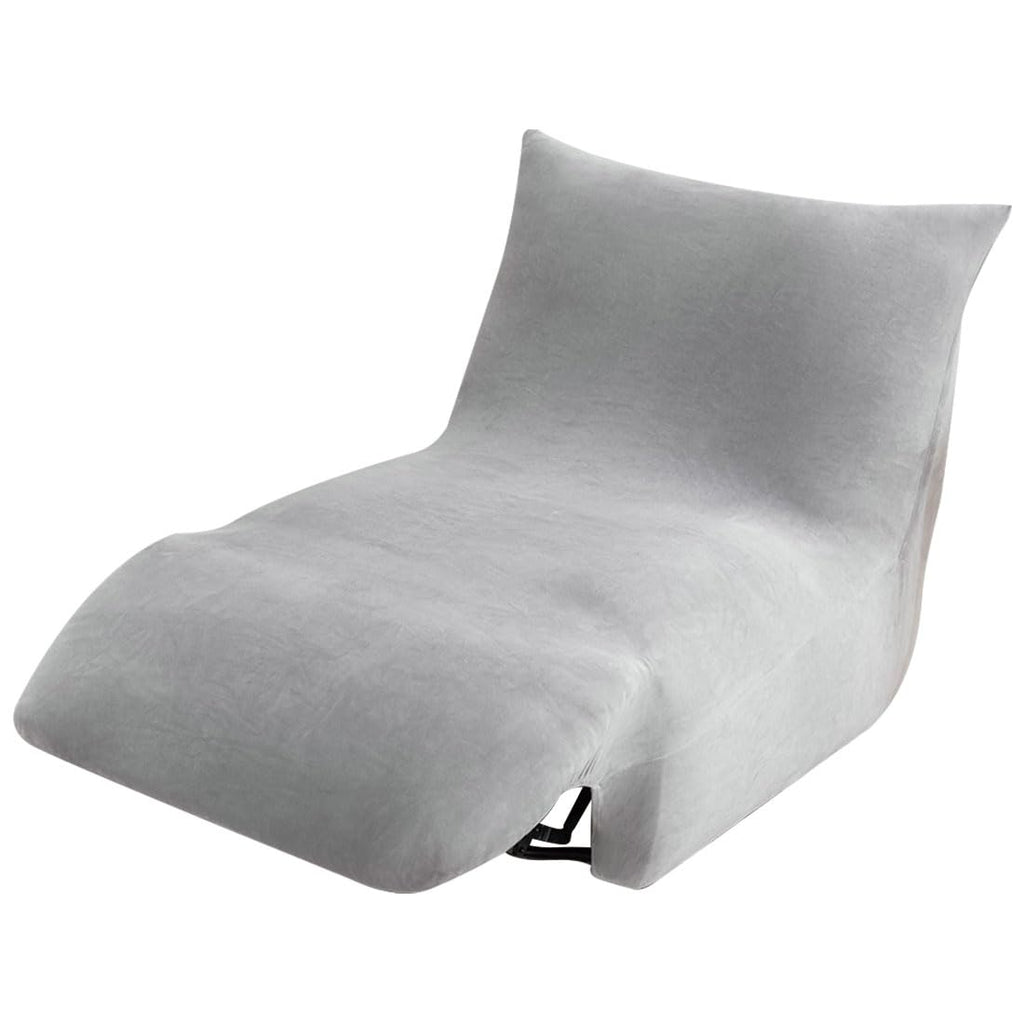 Light Gray Velvet Oversized Recliner Chair Cover V64867