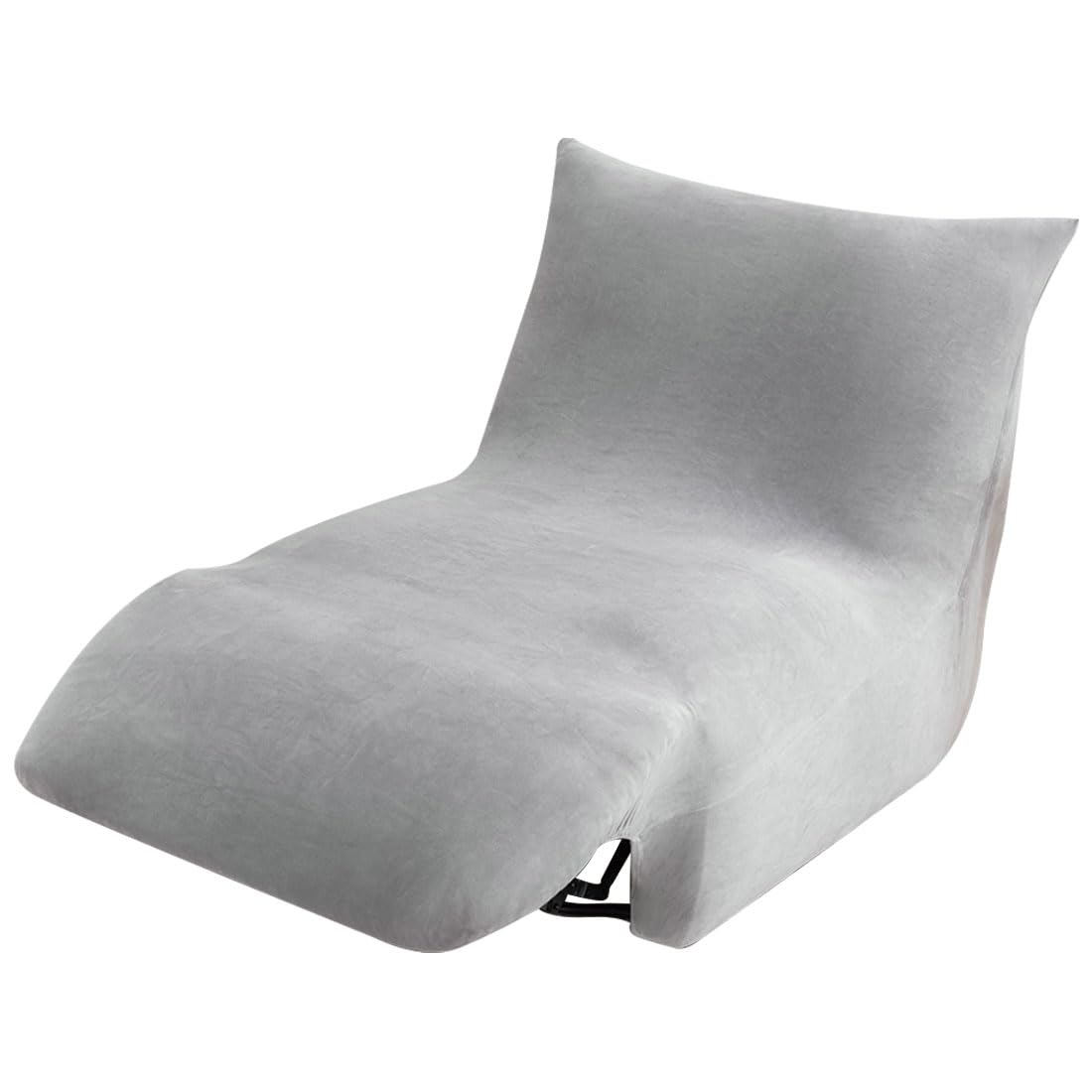 Light Gray Velvet Oversized Recliner Chair Cover V64867