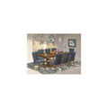 9 Piece Modern Dining Table Set with 8 Gray PU Leather Chairs Y957