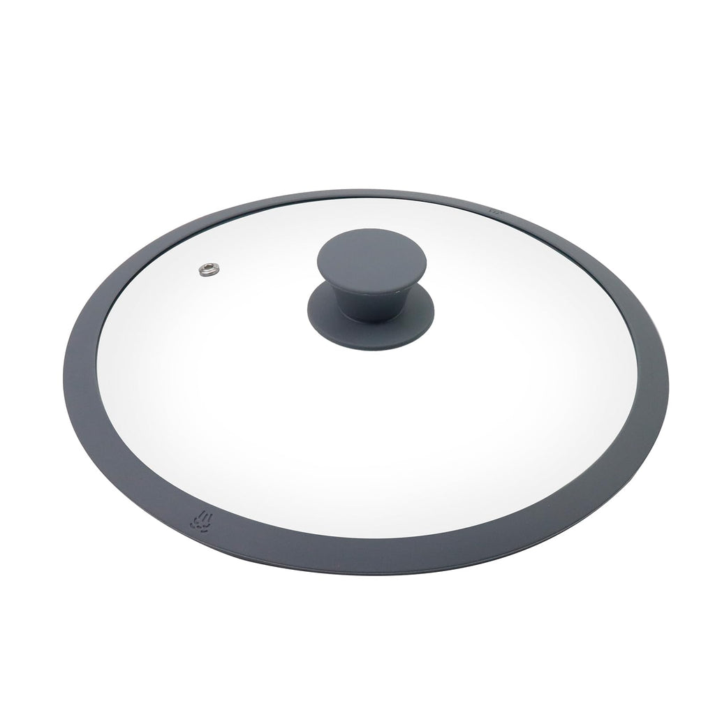 10.5" Round Tempered Glass Lid with Silicone Rim C4021