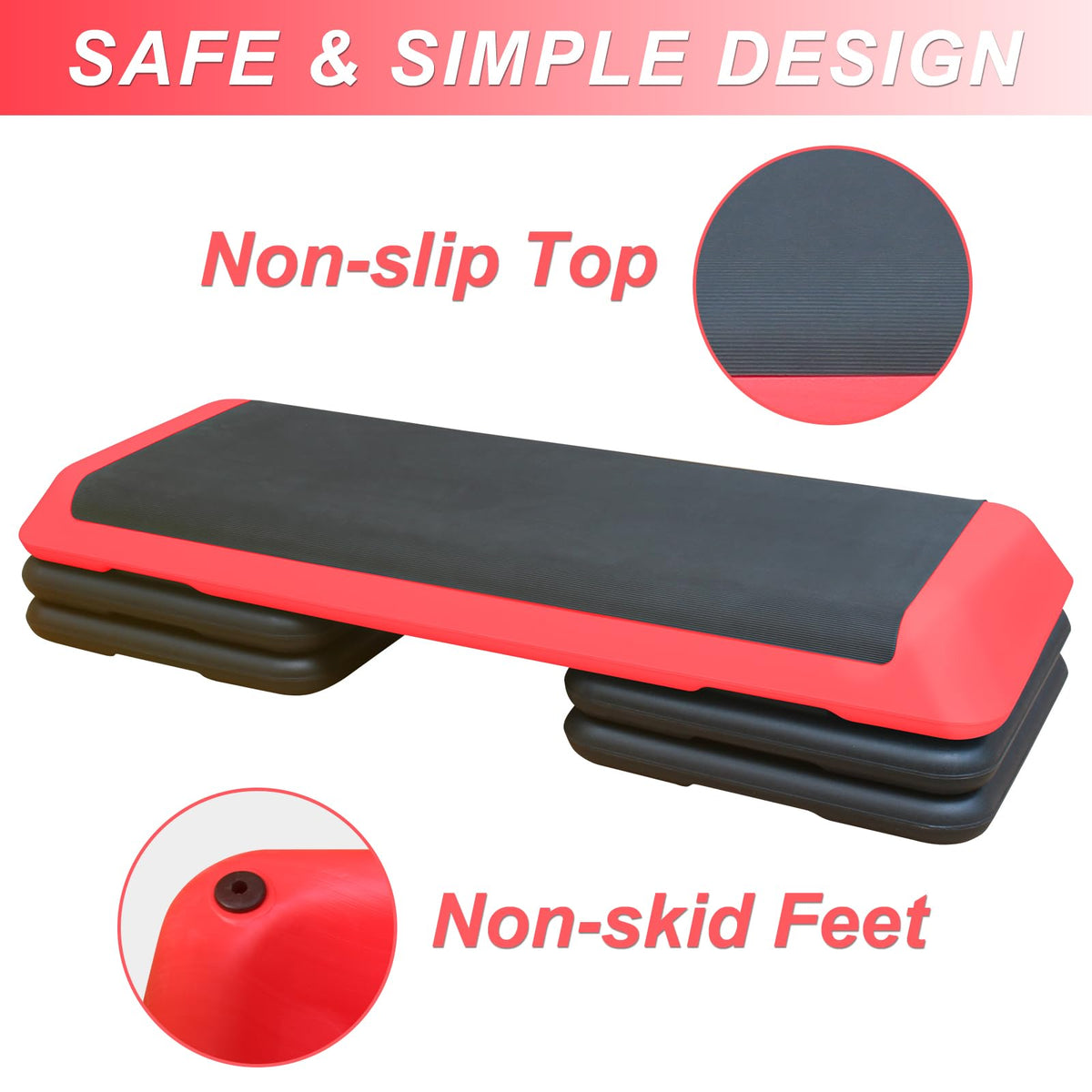 Height Adjustable Aerobic Step Platform with Risers Z434
