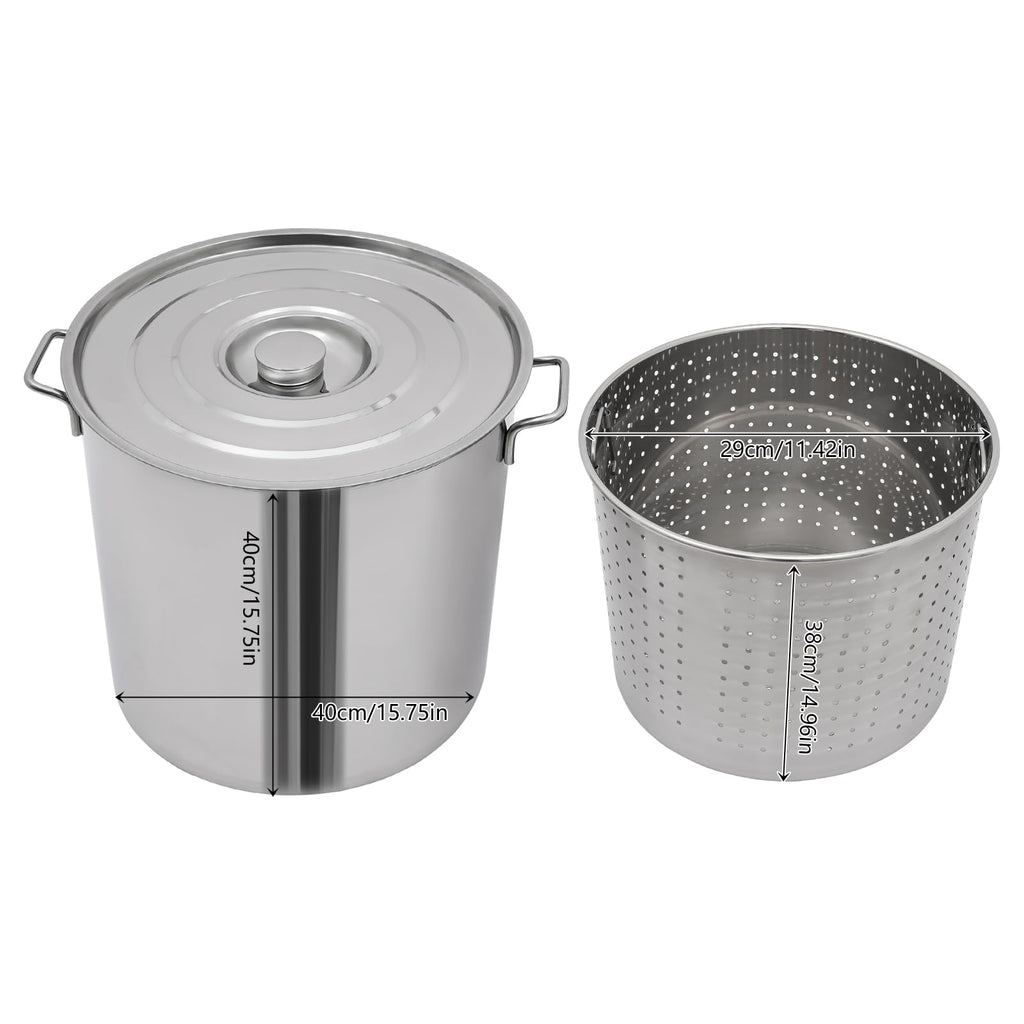 Stainless Steel 40L Stockpot with Basket Lid R44145