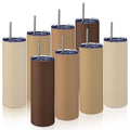 8 Pcs 20oz Insulated Stainless Steel Tumbler with Lid and Straw D4551