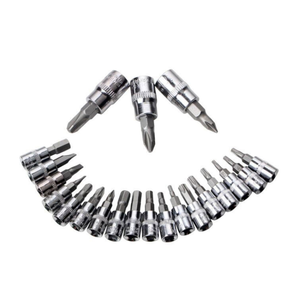 46 Pieces Mechanic Tool Kit 1/4” Ratchet Socket Wrench Set with Storage Case B21371