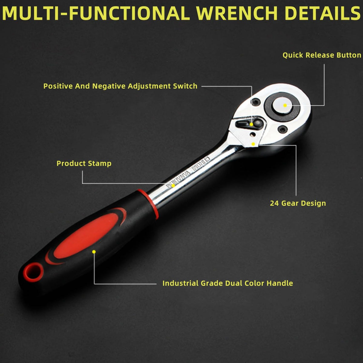 46 Pieces Mechanic Tool Kit 1/4” Ratchet Socket Wrench Set with Storage Case B21371