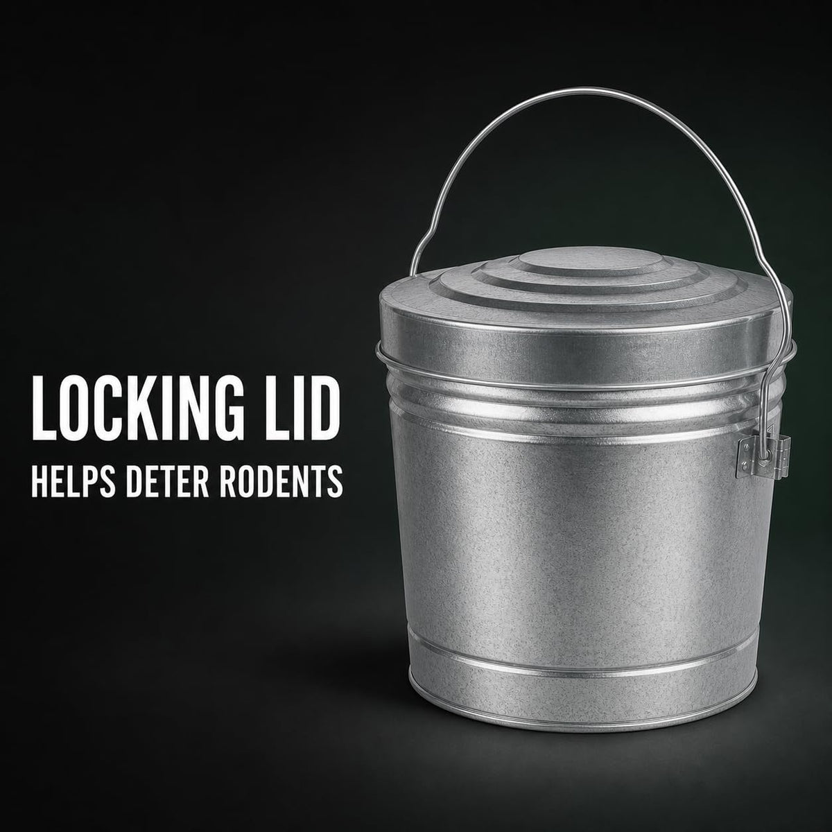 6 Gallon Galvanized Storage Can with Locking Lid N531