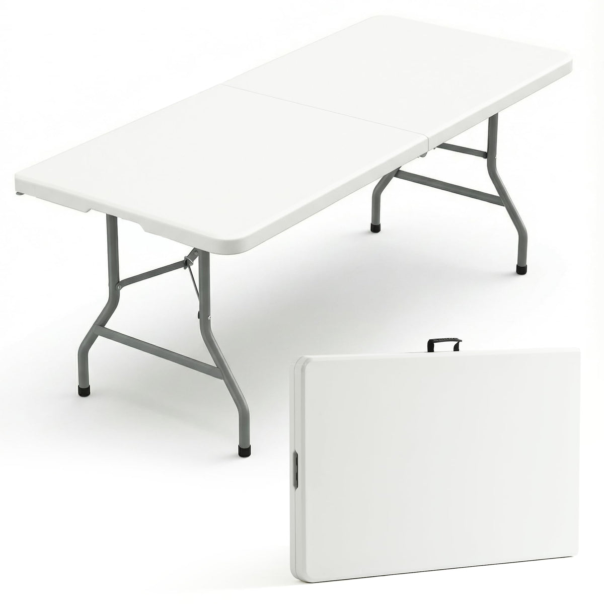 6 Foot Foldable Table with Handle & Steel Legs D40523