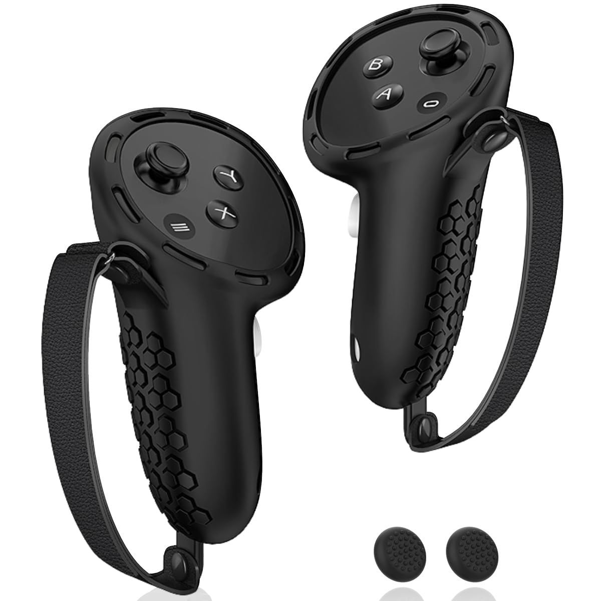 Silicone Controller Grip Cover with Non-Slip Thumbstick Covers Black L728624