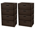 2 Pack Wide 4 Drawer Plastic Storage Tower E4905