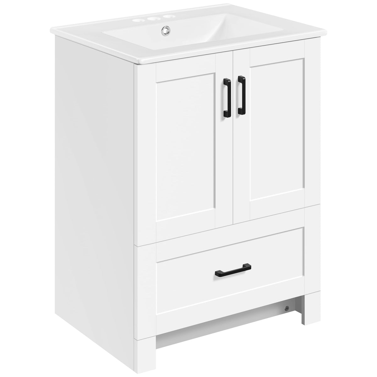 24" White Bathroom Vanity with Sink S8980