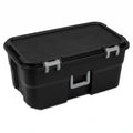 22 Gallon Black Wheeled Plastic Storage Trunk F213015