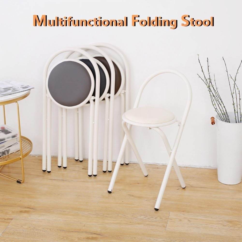 18in Padded Folding Stool with Backrest X924207