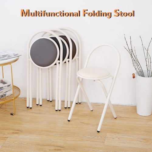 18in Padded Folding Stool with Backrest X924207