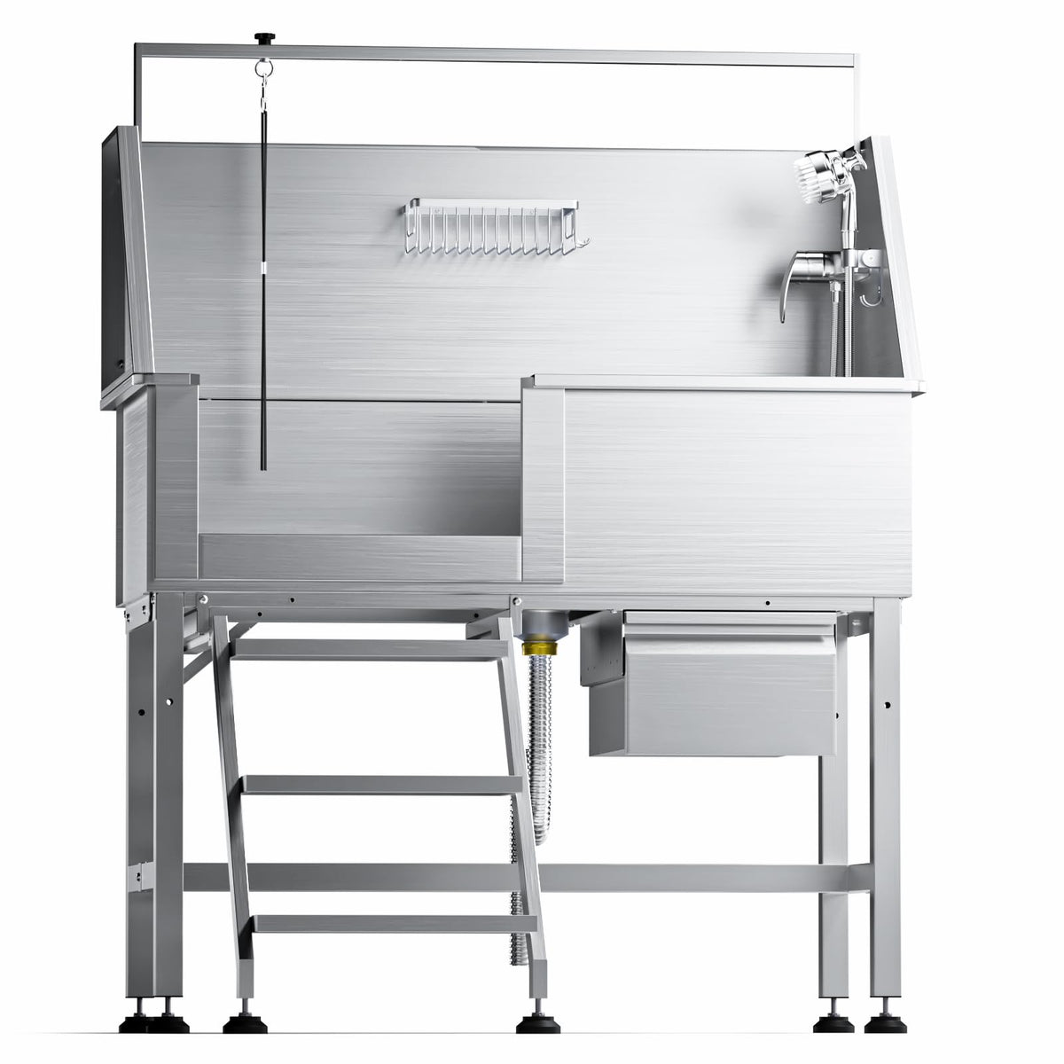 46" Stainless Steel Dog Washing Station with Removable Left Ramp & Storage Drawer A328582