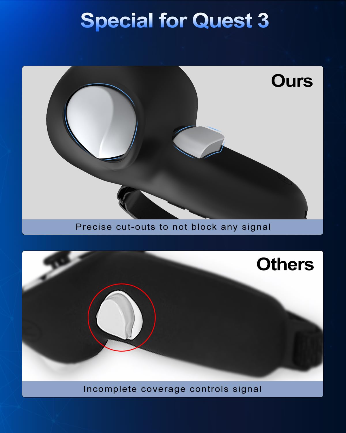 Silicone Controller Grip Cover with Non-Slip Thumbstick Covers Black L728624