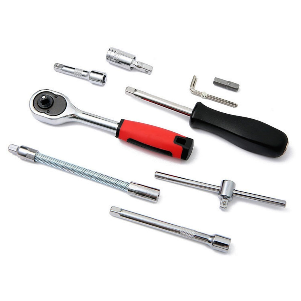 46 Pieces Mechanic Tool Kit 1/4” Ratchet Socket Wrench Set with Storage Case B21371