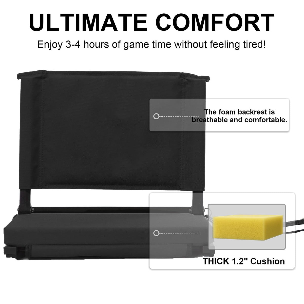 Folding Bleacher Seat with Back Support and Cushion L283906