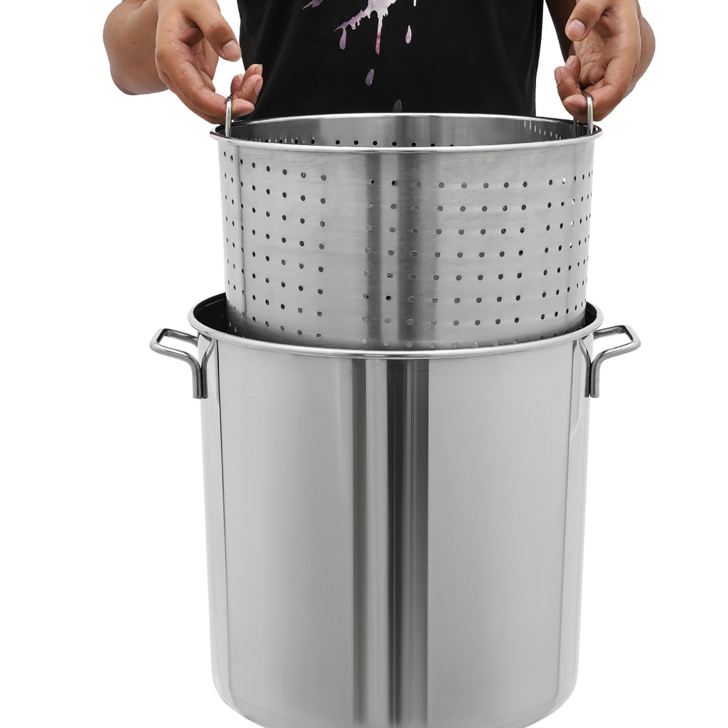 Stainless Steel 40L Stockpot with Basket Lid R44145
