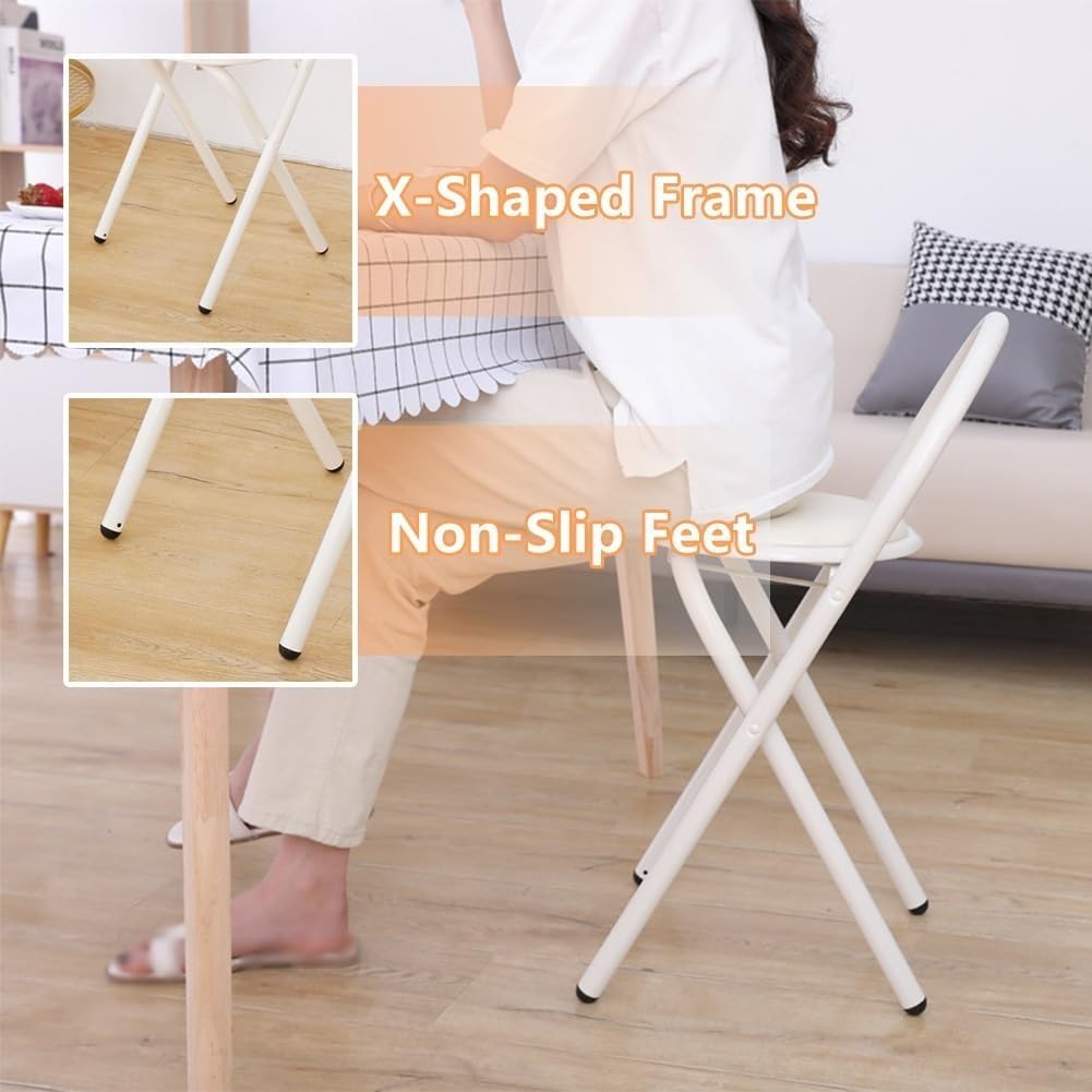 18in Padded Folding Stool with Backrest X924207