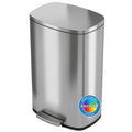 13.2 Gallon Stainless Steel Step Trash Can with Lid E47673