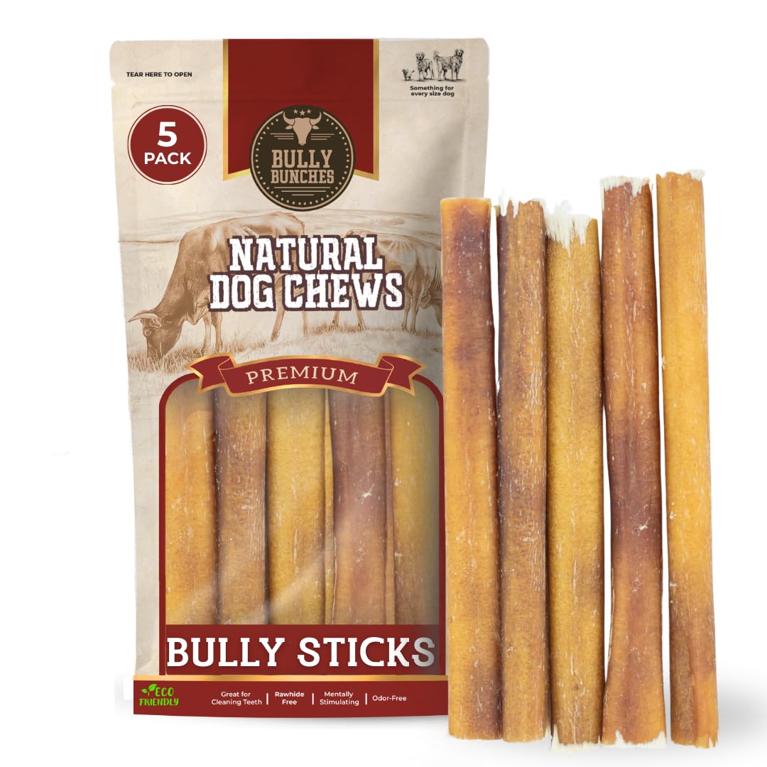 6" 5 Pack Odor-Free Bully Sticks Dog Treats V690429