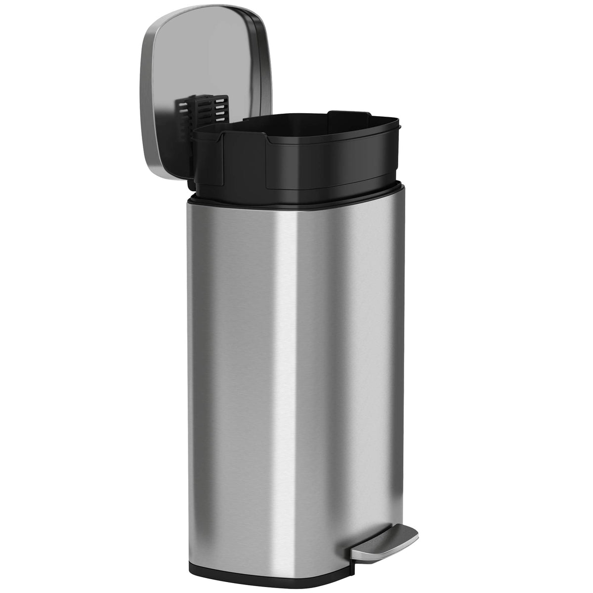 13.2 Gallon Stainless Steel Step Trash Can with Lid E47673