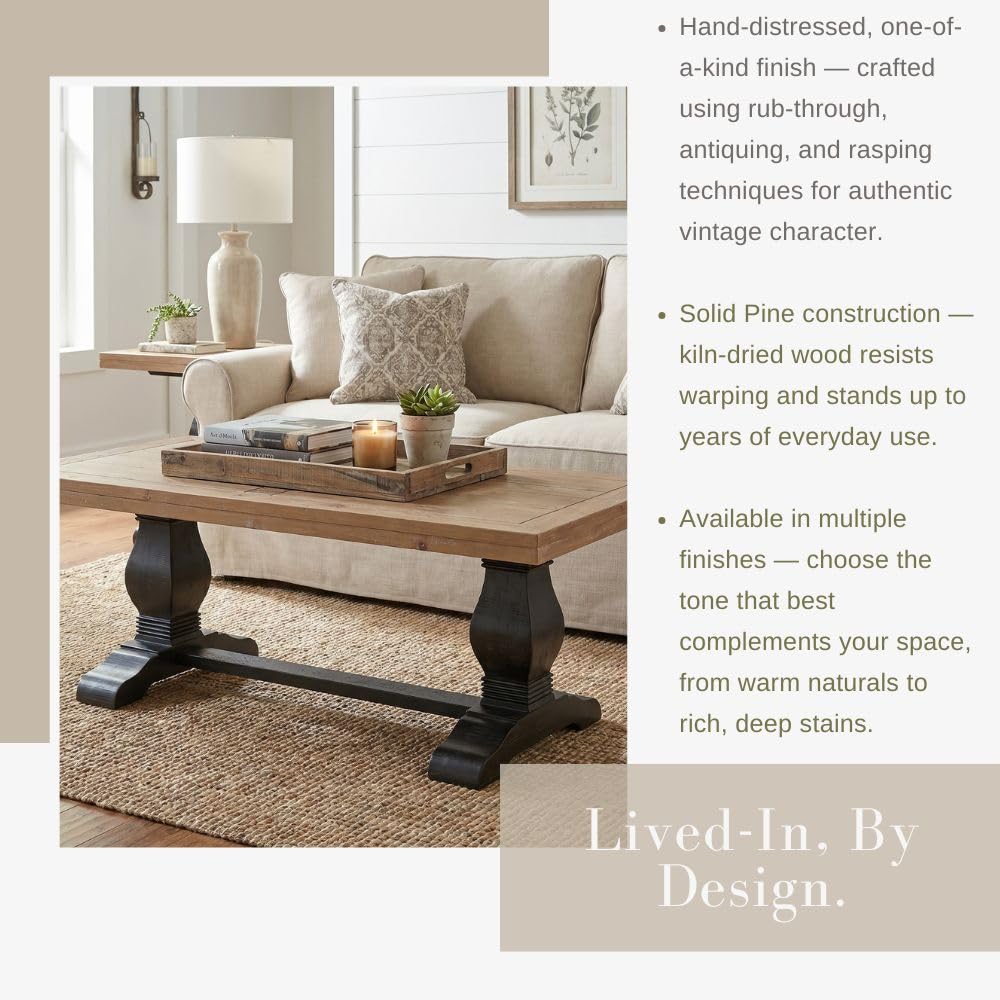 Solid Wood Coffee Table, Black and Driftwood T340