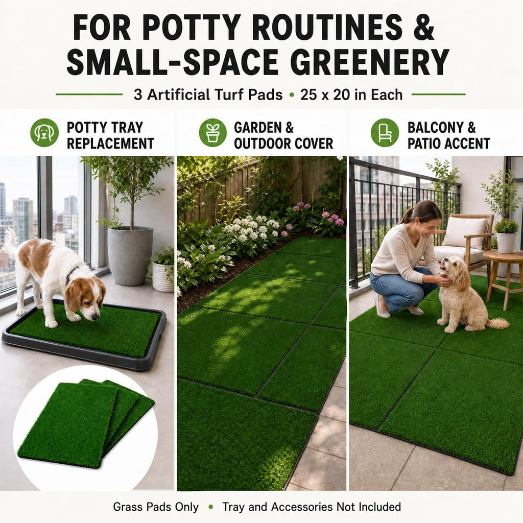 Dog Potty Grass Pads, 3 Pack, 25 x 20 in Replacement Turf T850499
