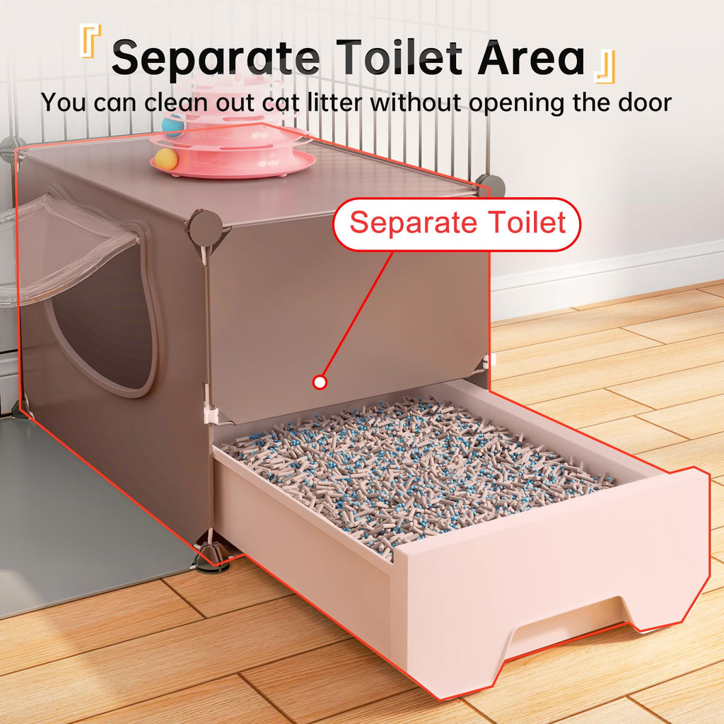 Large 4-Tier Cat Cage with Litter Box D986936