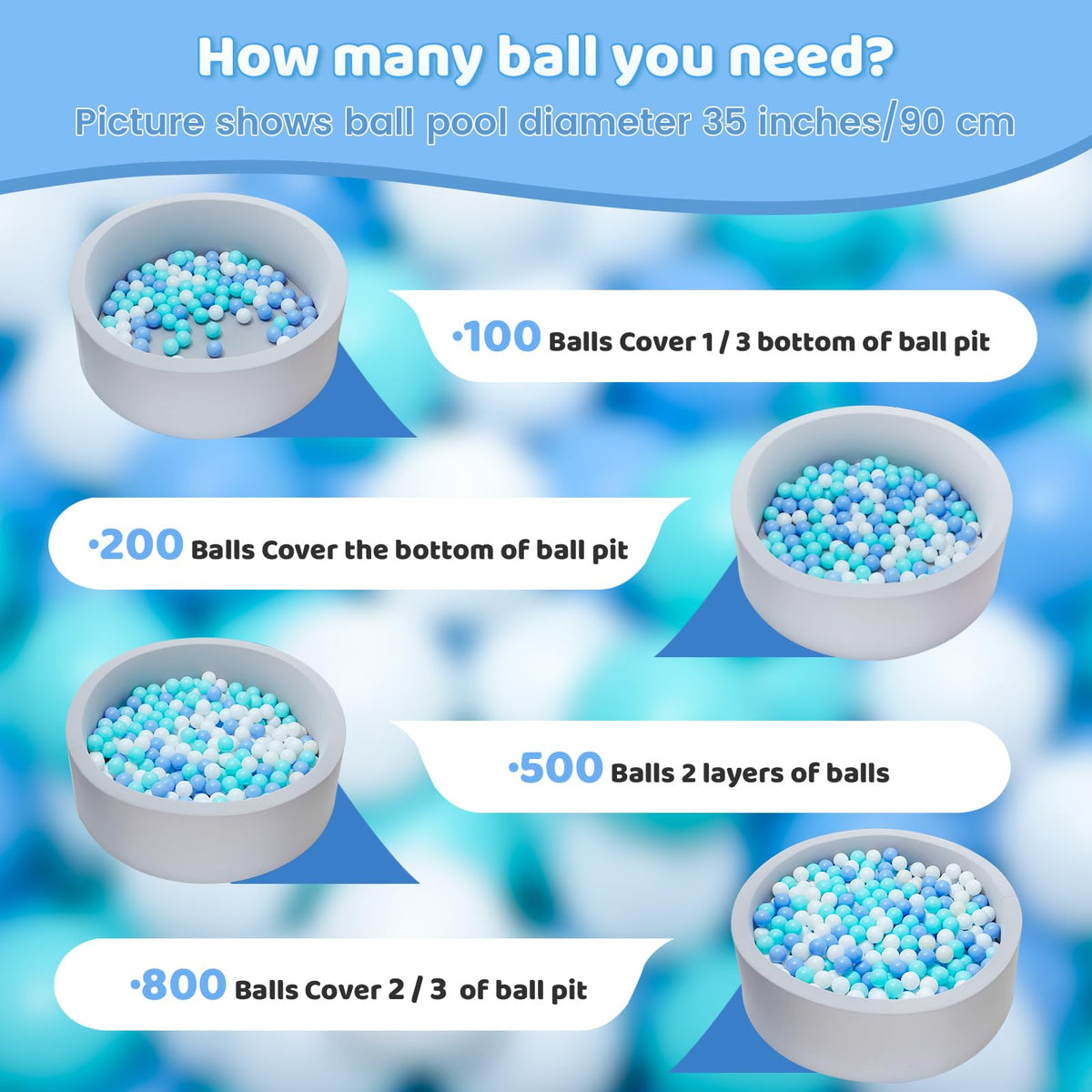 BPA Free Crush Proof Plastic Ball Pit Balls 2.15 Inch E289