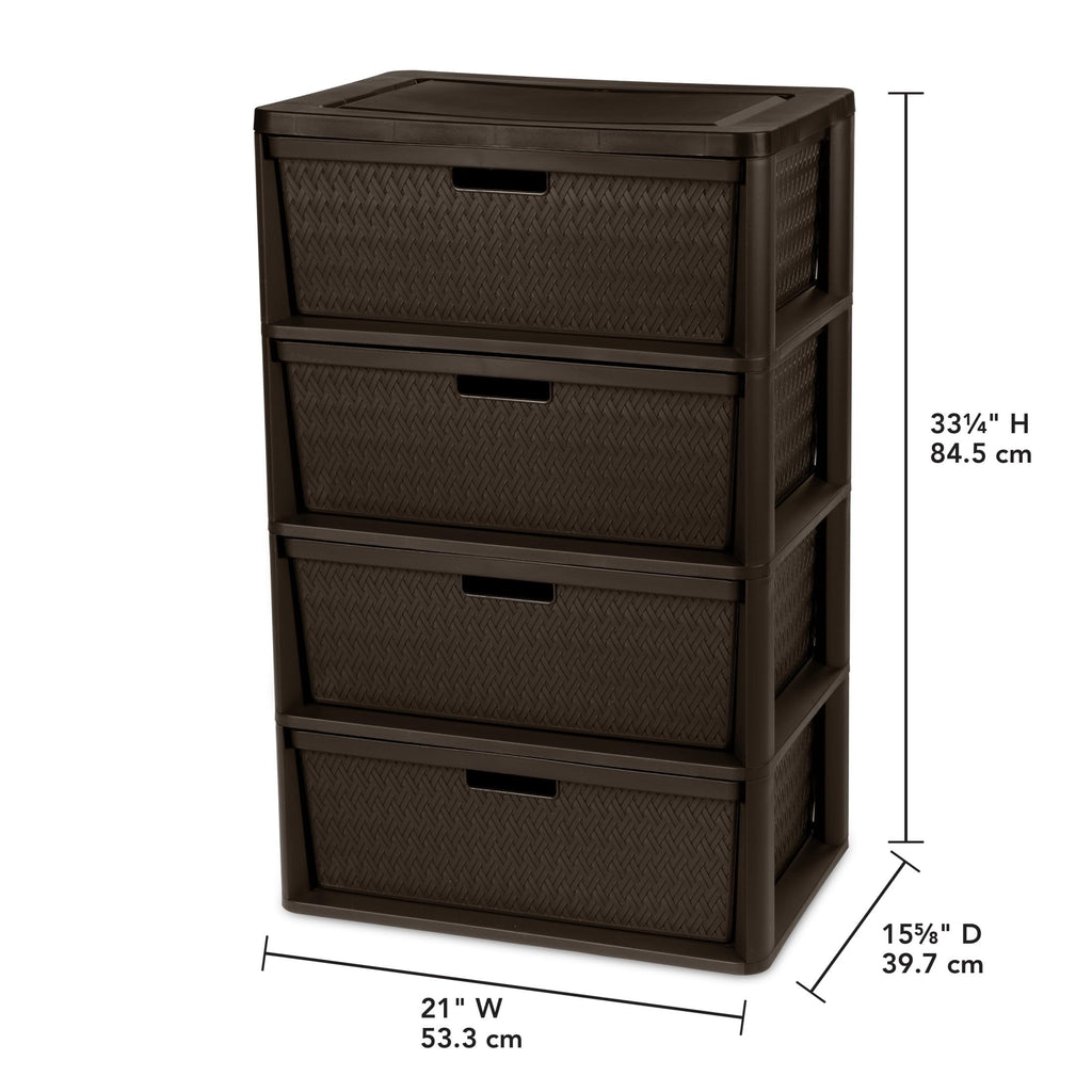 2 Pack Wide 4 Drawer Plastic Storage Tower E4905