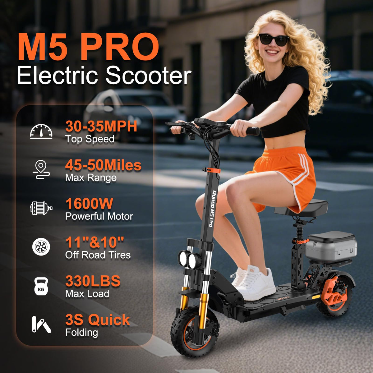 1200W Off Road Electric Scooter with Dual Suspension L6284