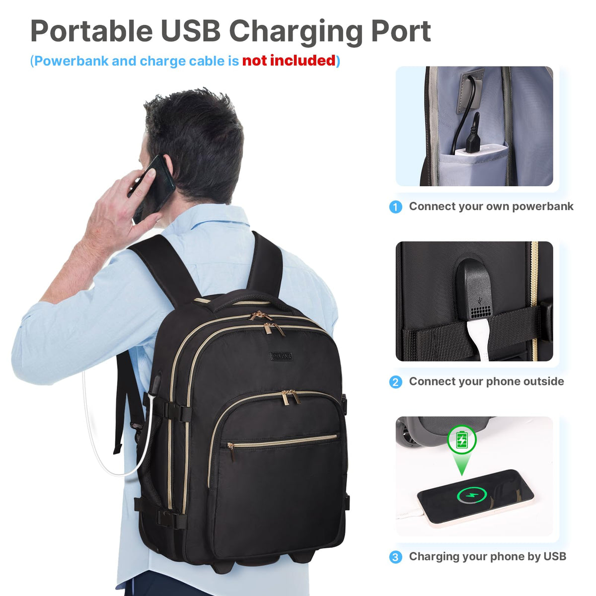 Rolling Backpack with Wheels Q243430