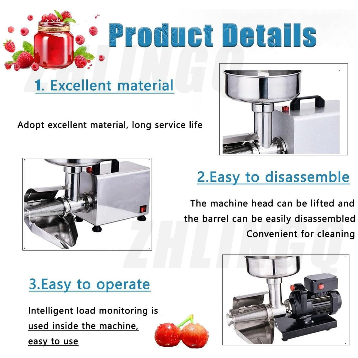 Electric Tomato Strainer Machine 330 lbs/hr 450W Stainless Steel L59093