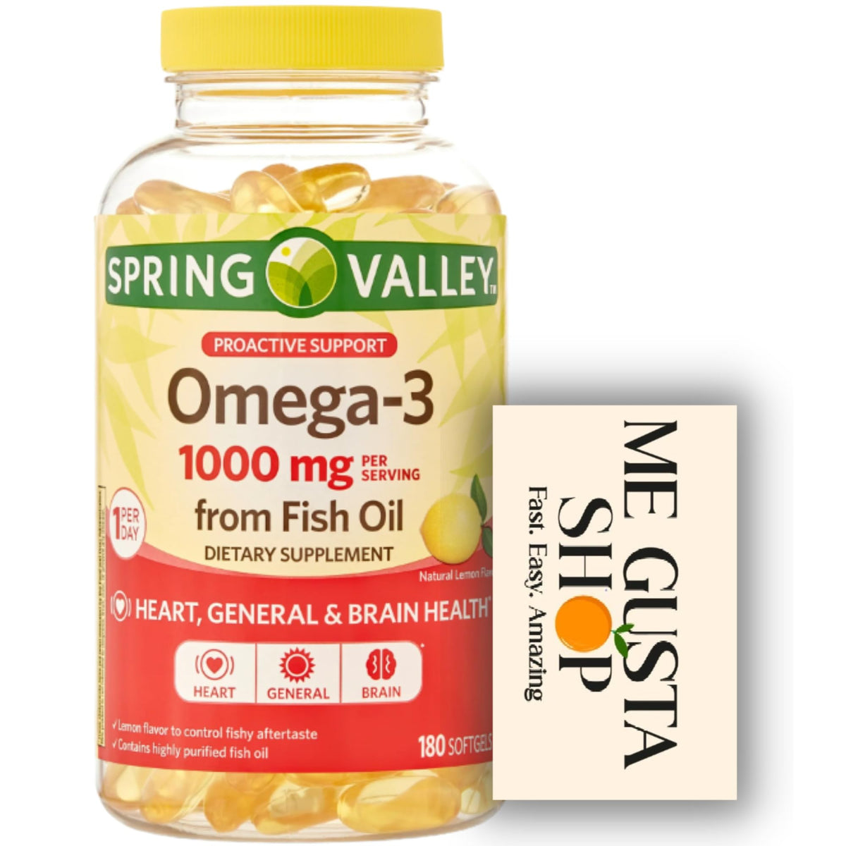Omega-3 Fish Oil Soft Gels 1000 mg 180 Count P30435