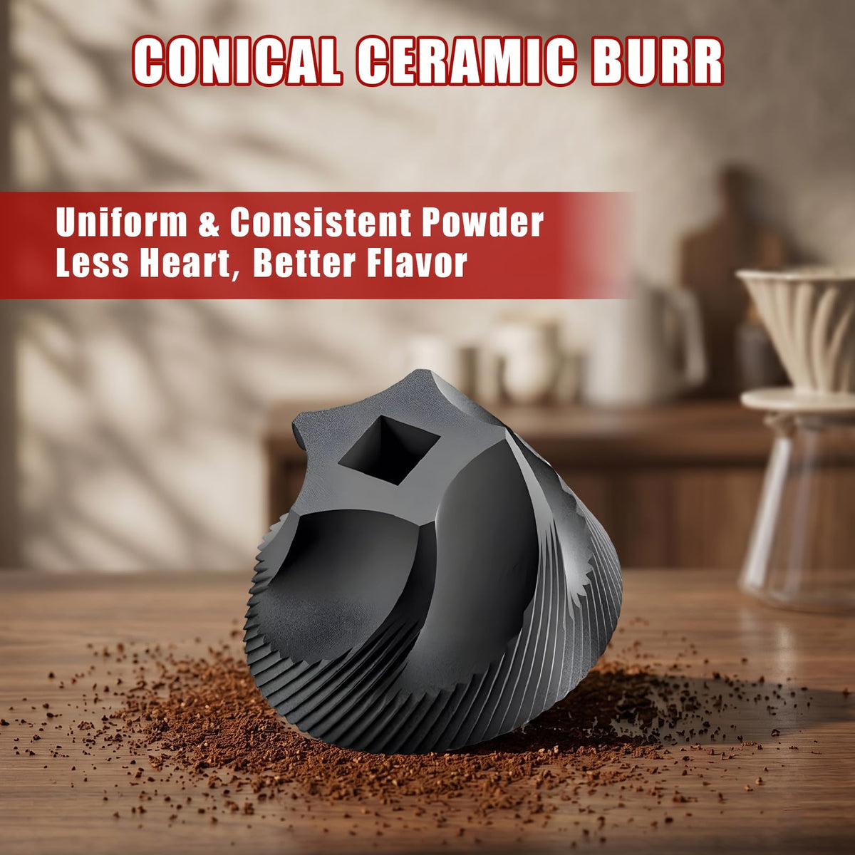 Electric Coffee Grinder with Conical Ceramic Burr T28398
