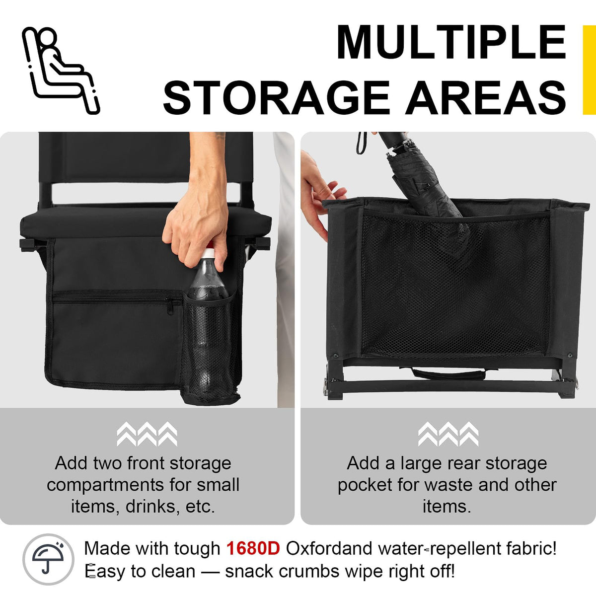 Folding Bleacher Seat with Back Support and Cushion L283906