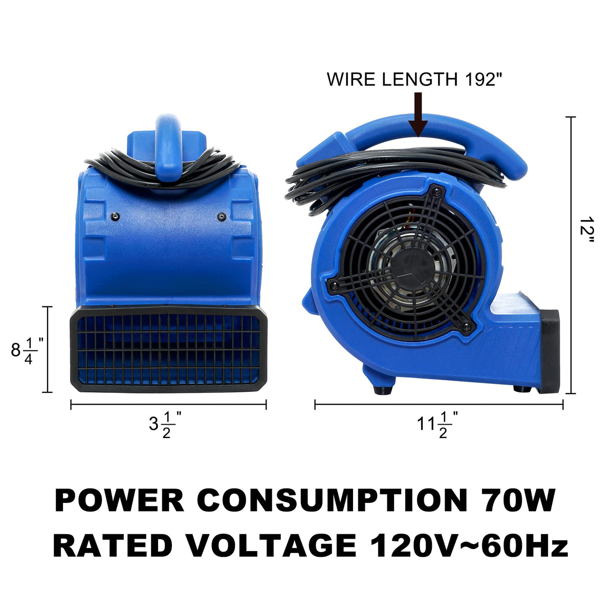 Blue 305 CFM Mini Floor Air Mover L783331