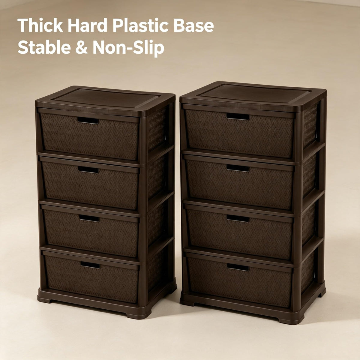 2 Pack Wide 4 Drawer Plastic Storage Tower E4905