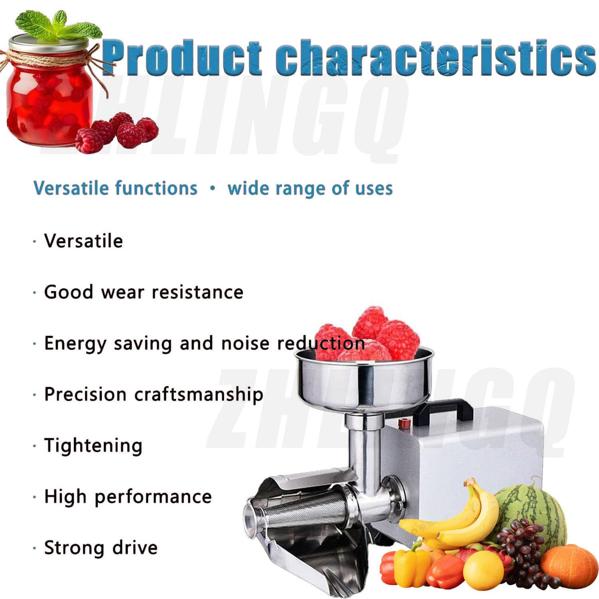 Electric Tomato Strainer Machine 330 lbs/hr 450W Stainless Steel L59093