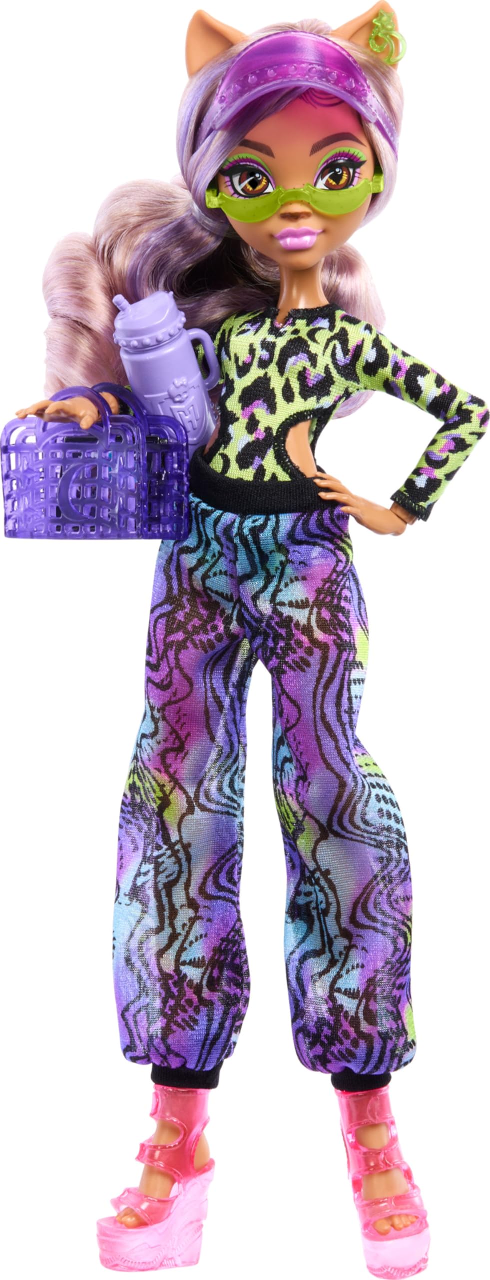 Monster High Doll with Swimsuit, Joggers & Beach Accessories F32533