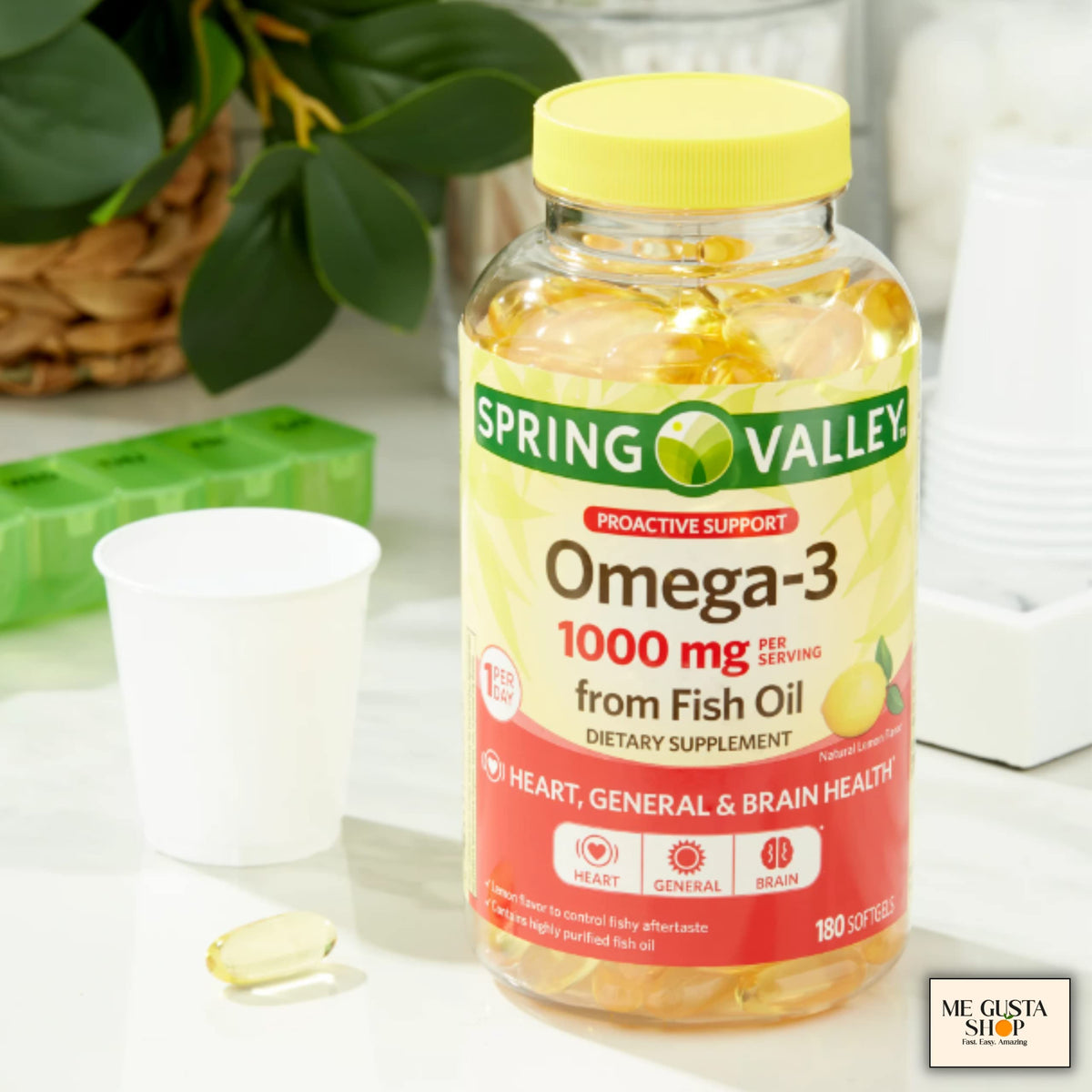 Omega-3 Fish Oil Soft Gels 1000 mg 180 Count P30435
