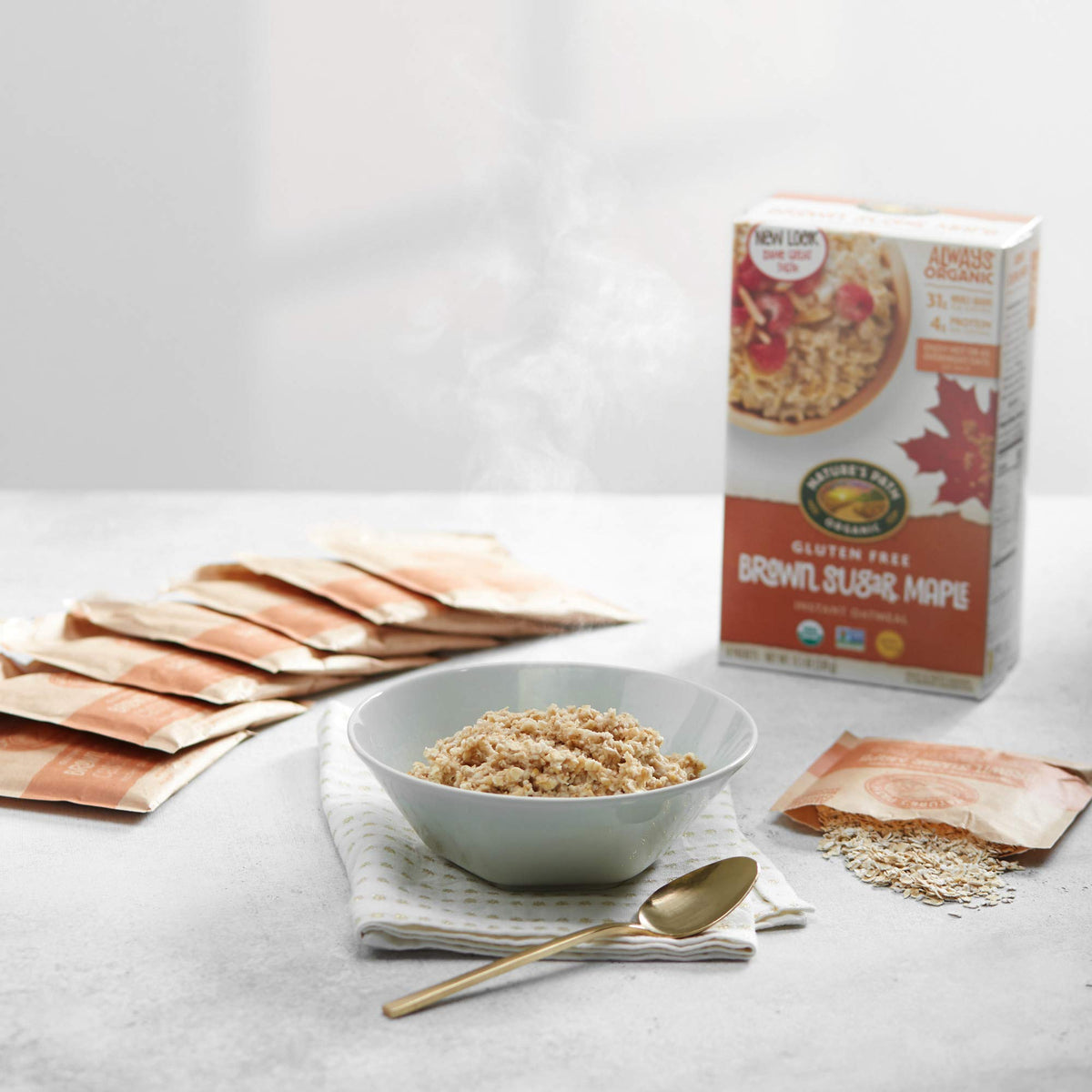 Organic Gluten Free Brown Sugar Maple Instant Oatmeal 32 Packet E7993