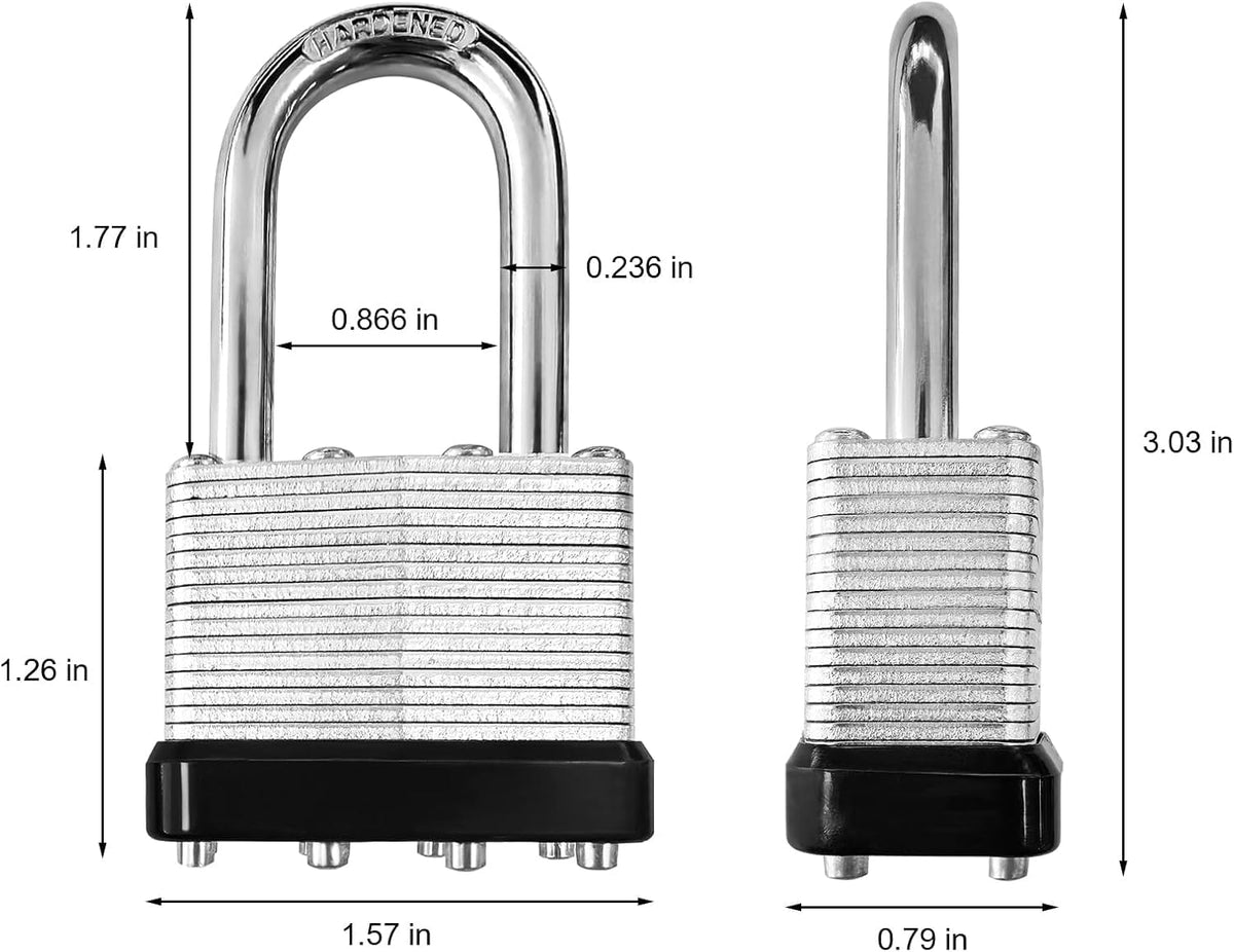 4 Pack Heavy Duty Laminated Padlocks with Same Key Q4472