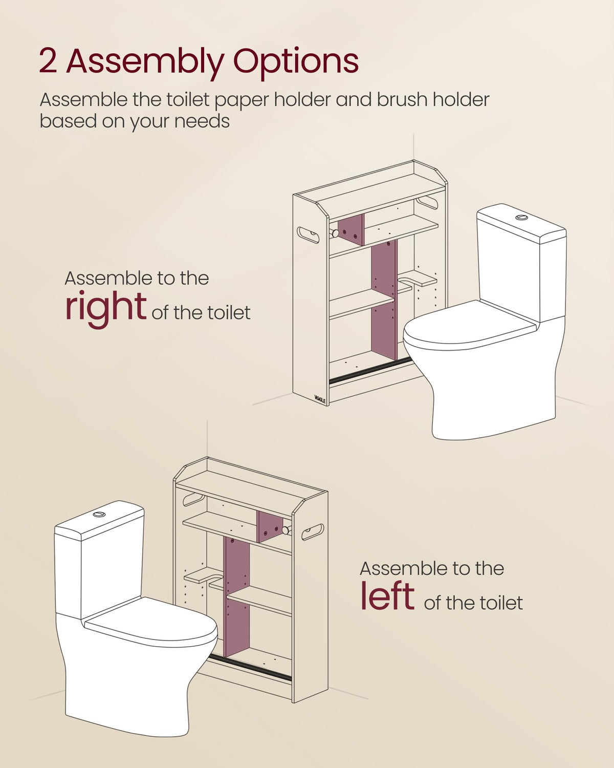 Slim Bathroom Storage Cabinet with Sliding Doors W579